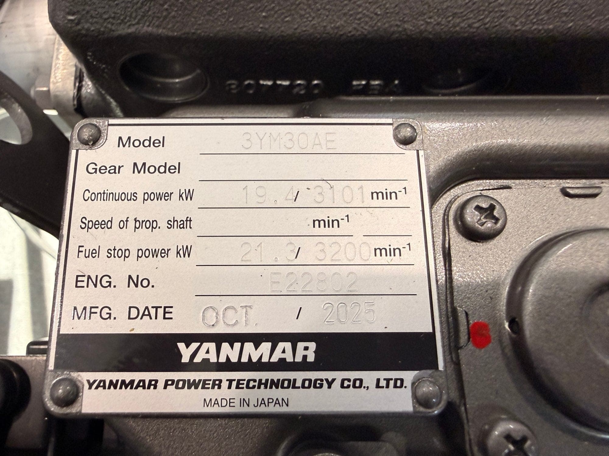 Yanmar 3YM30AE Engine (NEW) 10% off RRP