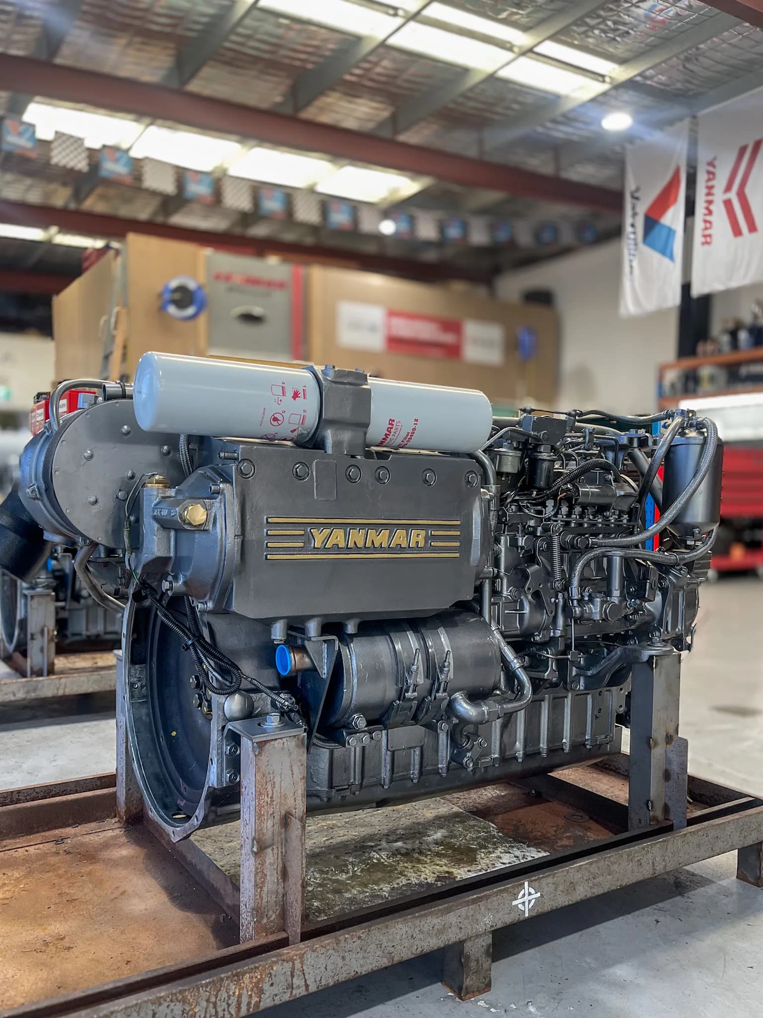Phil working on a marine engine during a rebuild at Sydney Diesel Marine